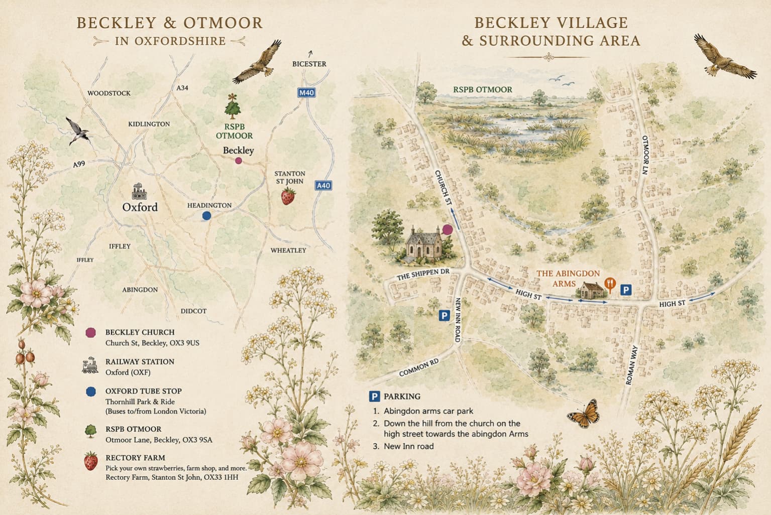 Map showing the way to Beckley